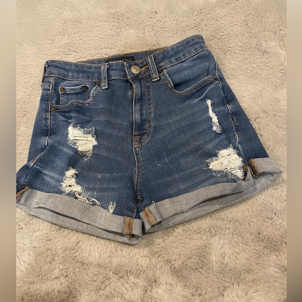 Aeropostale High Rise Curvy MIDI jean shorts